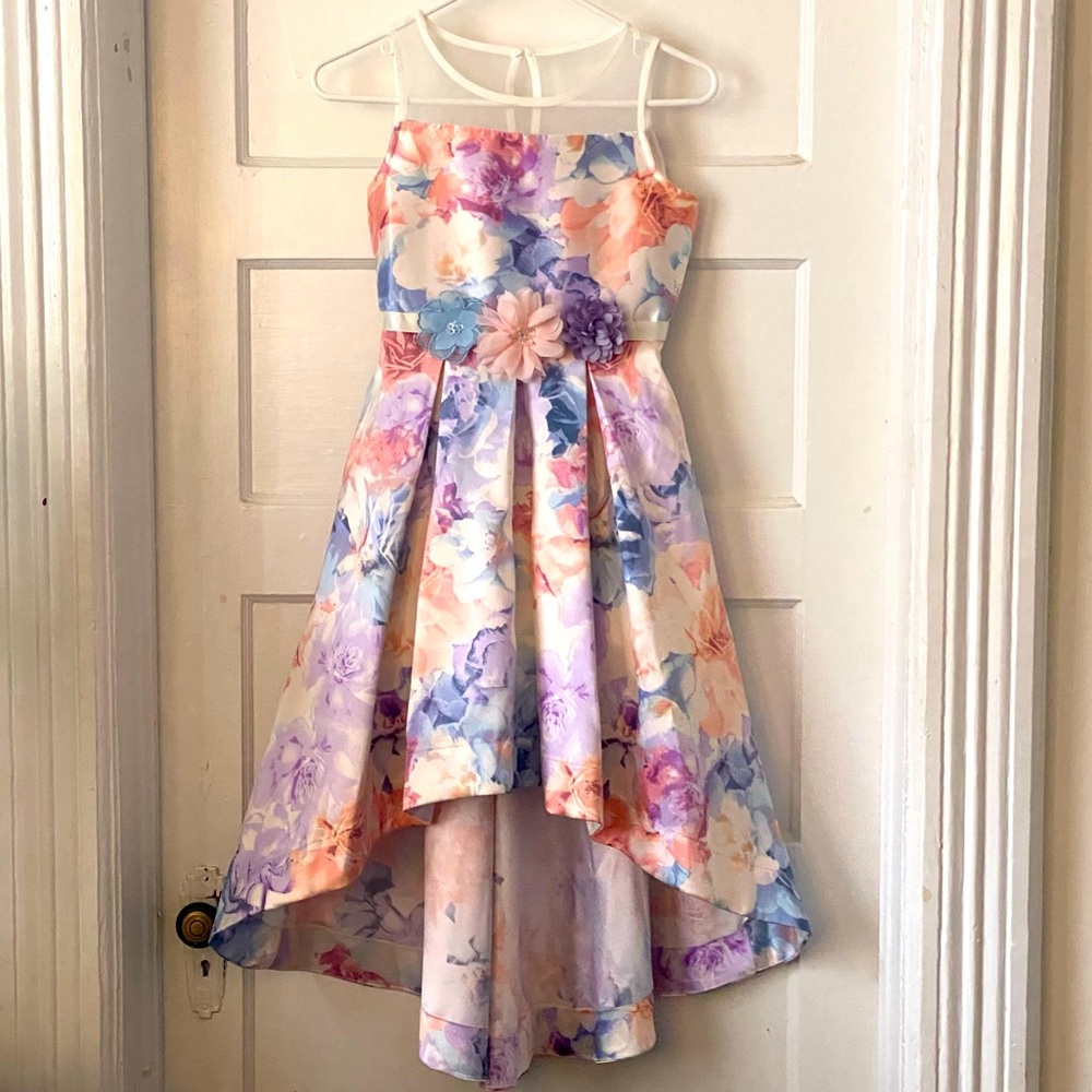 SPEECHLESS Big Girls Illusion Neck High Low Floral Dress Size 12